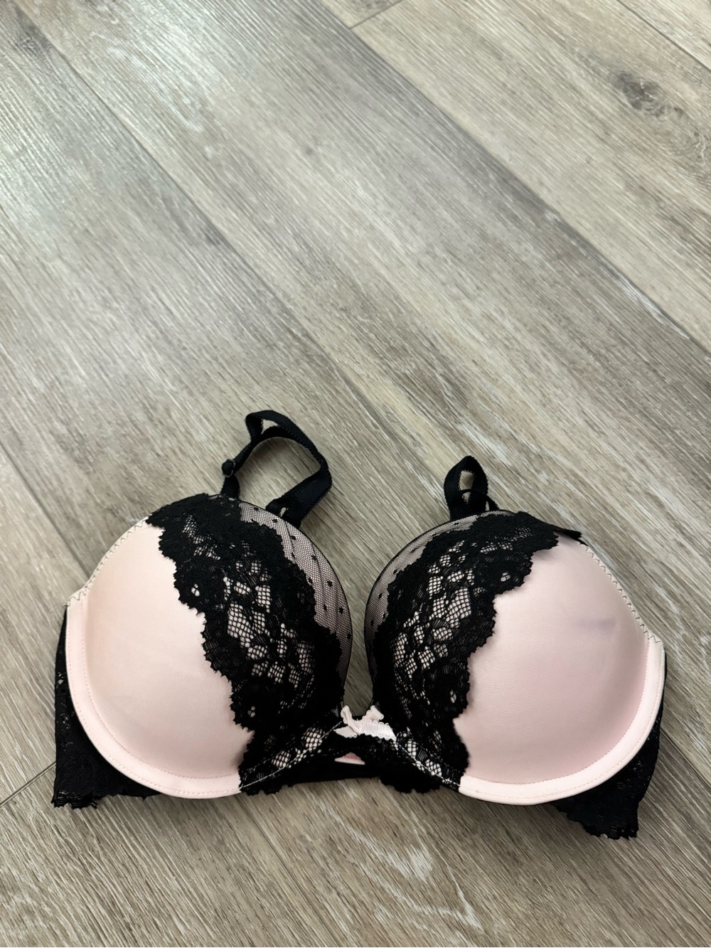 Victoria's Secret Pink Push-Up Bra with Black Lace